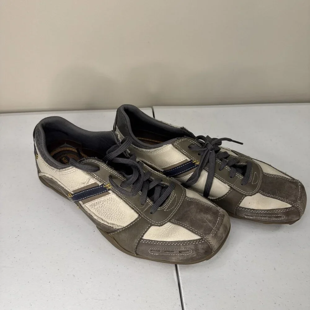 SKECHERS Men's‎ Sneakers Tennis Shoe White Blue Gray Size 12